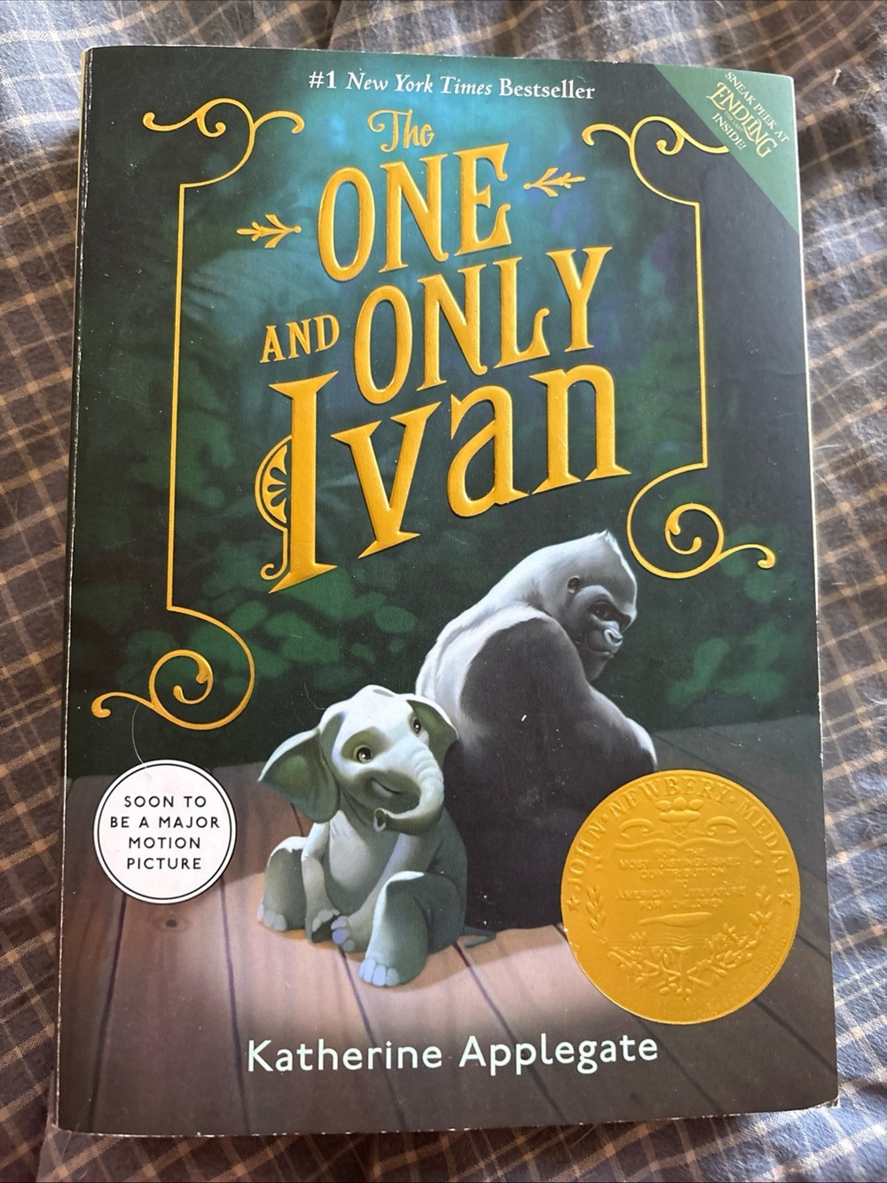 The One and Only Ivan Decorative Kids Book Cover - Green and Gold